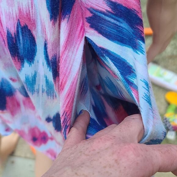 Bobbie Brooks Astronomical Short Sleeve Pink & Blue Dress - Picture 7 of 9